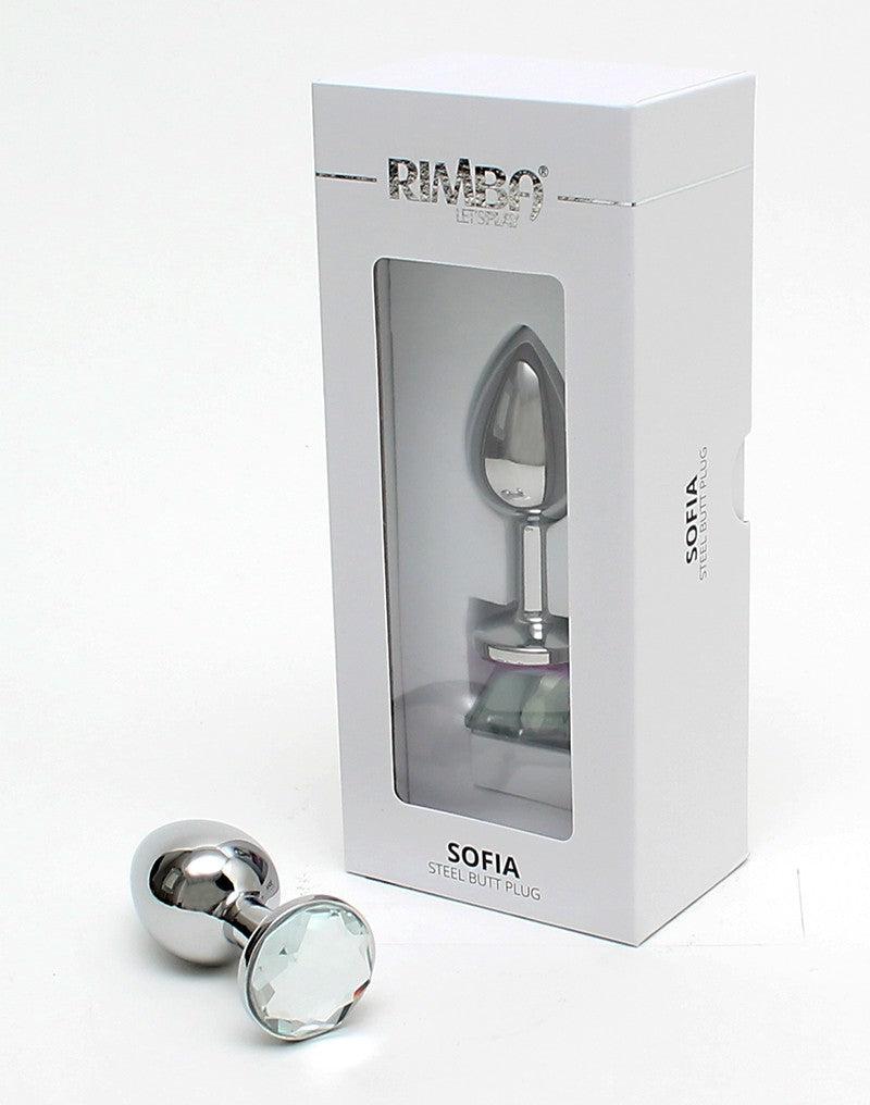 Rimba - Sofia - Metalen Buttplug Met Kristal - Wit