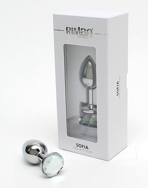 Rimba - Sofia - Metalen Buttplug Met Kristal - Wit