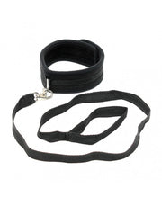 Rimba - Soft Bondage Halsband Met Leash - Zwart
