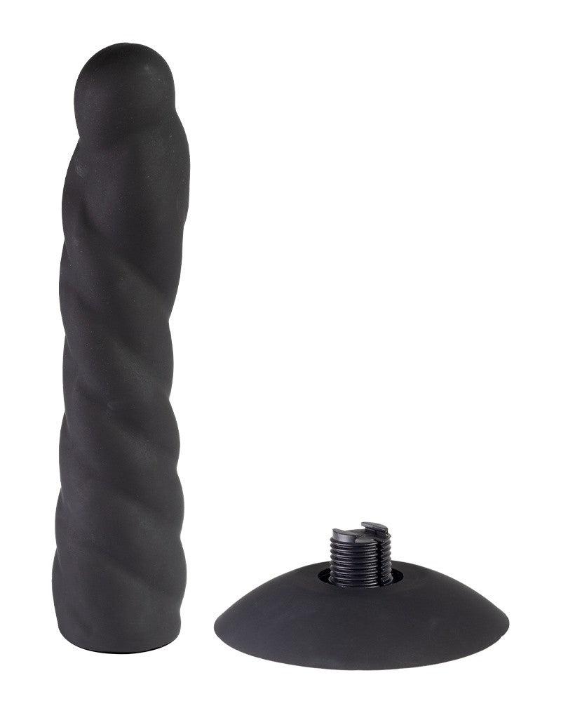 Rimba - Strap On Dildo - Verwisselbare Siliconen Dildo voor Strap-on met Zuignap - Zwart