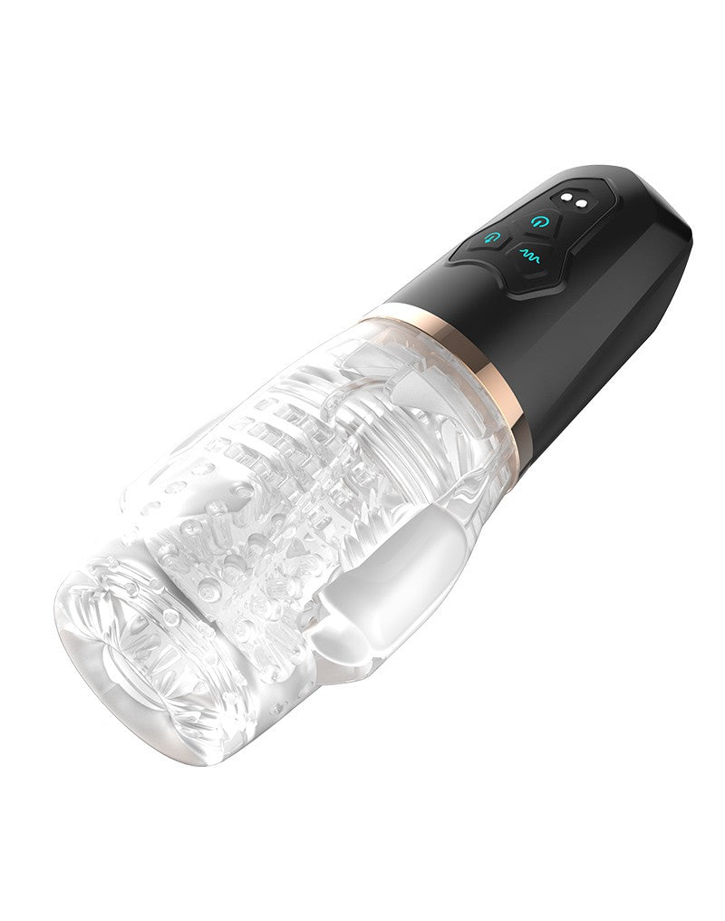 Rimba Toys - Orgastobator 03 - Automatische Masturbator - Zwart & Transparant