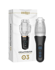 Rimba Toys - Orgastobator 03 - Automatische Masturbator - Zwart & Transparant