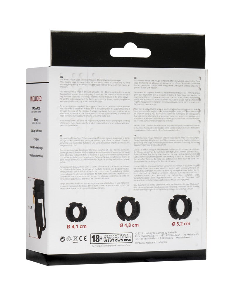 Rimba Toys - P-Cage PC05 - Siliconen Kuisheidskooi - Peniskooi - Chastity - Zwart