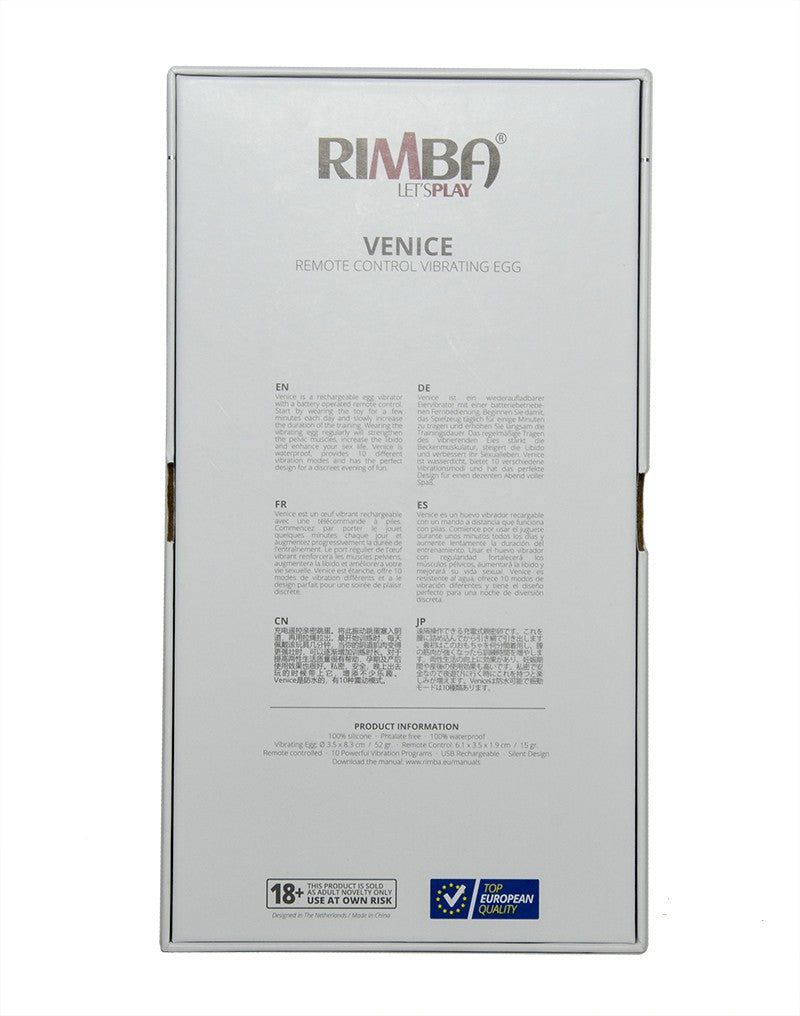 Rimba - Venice - Vibrerend Eitje Met Afstandsbediening - Zwart