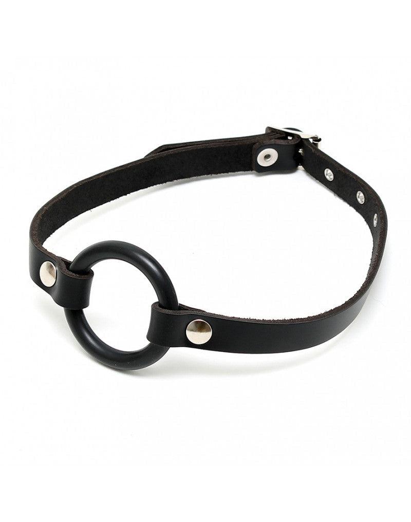 Rimba - Ring gag Van Leer - Zwart