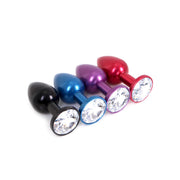 Kiotos - Rode Aluminium Buttplug Met Wit Sierkristal