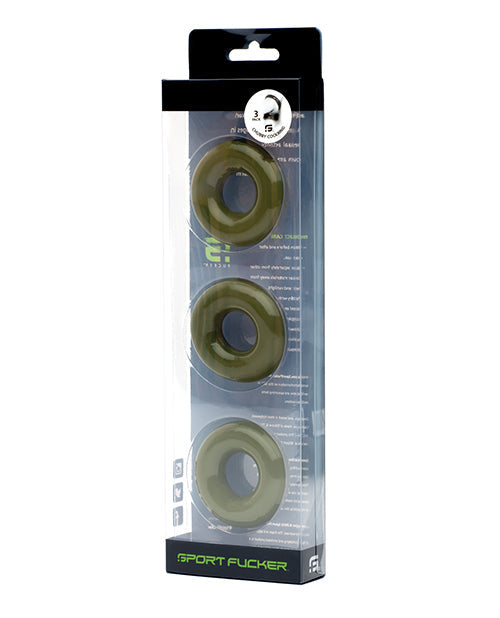 Sport Fucker - Chubby Rubber - Cockringen - 3 stuks - Legergroen