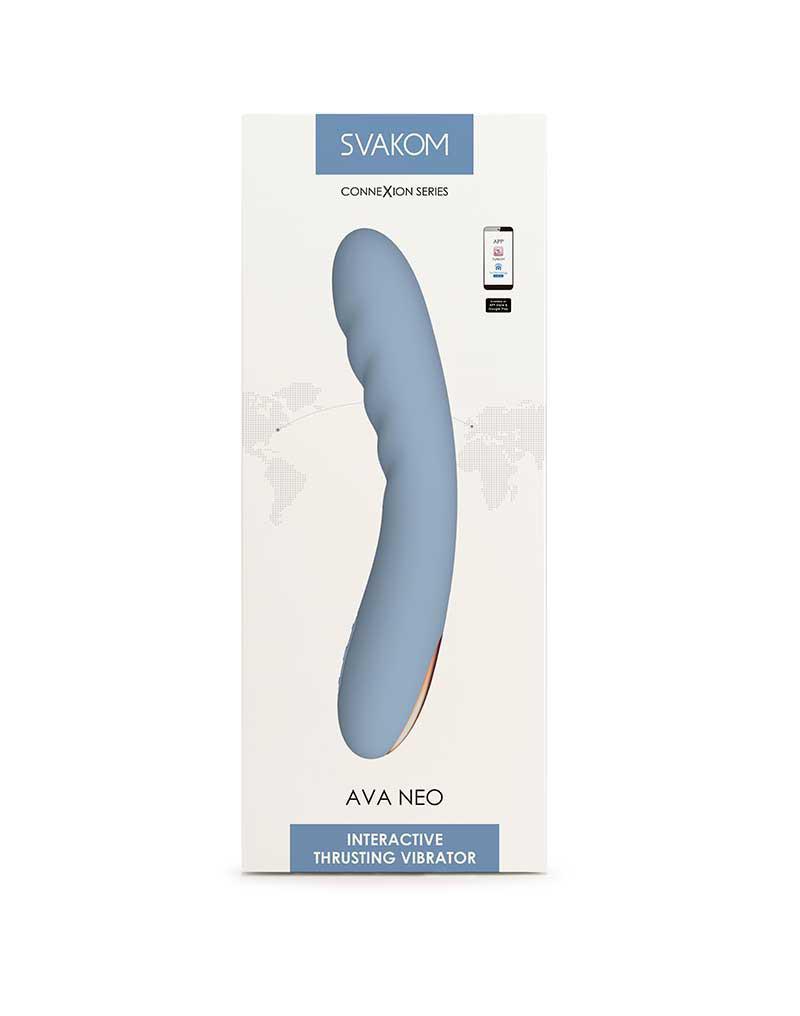 Svakom - Ava Neo - Stotende Vibrator - Thrusting Vibrator - Met App Control - Lichtblauw