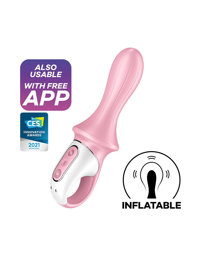 Satisfyer - Air Pump Booty 5+ - Opblaasbare Anaal Vibrator - Met App Control - Roze