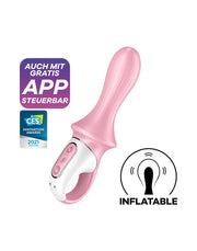 Satisfyer - Air Pump Booty 5+ - Opblaasbare Anaal Vibrator - Met App Control - Roze