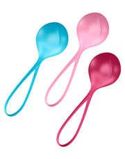 Satisfyer - Vagina Balletjes - Bekkenbodem Trainer - Set Van 3 - Rood/Roze/Blauw - Beginner