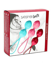 Satisfyer - Bekkenbodem Trainer Kegel Balls Set Van 3 - Rood - Roze - Blauw - gevorderd