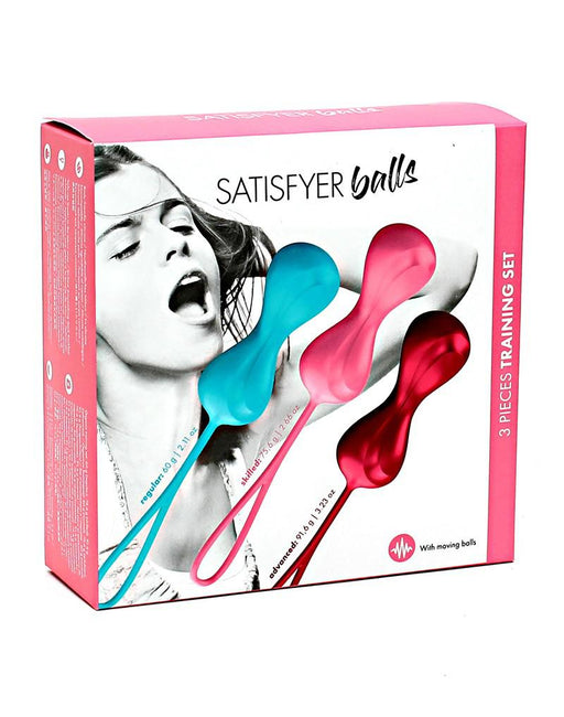 Satisfyer - Bekkenbodem Trainer Kegel Balls Set Van 3 - Rood - Roze - Blauw - Medium