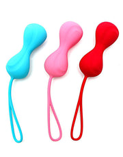 Satisfyer - Bekkenbodem Trainer Kegel Balls Set Van 3 - Rood - Roze - Blauw - Medium
