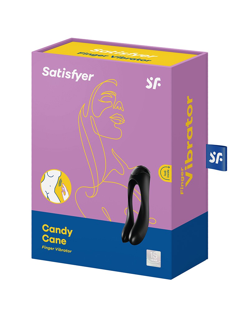 Satisfyer - Candy Cane Vinger Vibrator - Zwart