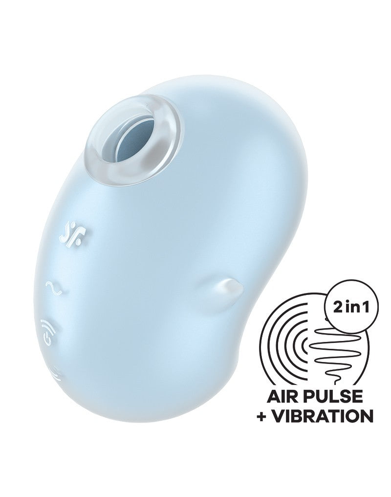 Satisfyer - Cutie Ghost - Vibrerende Luchtdruk Vibrator - 2 in 1 - Lichtblauw