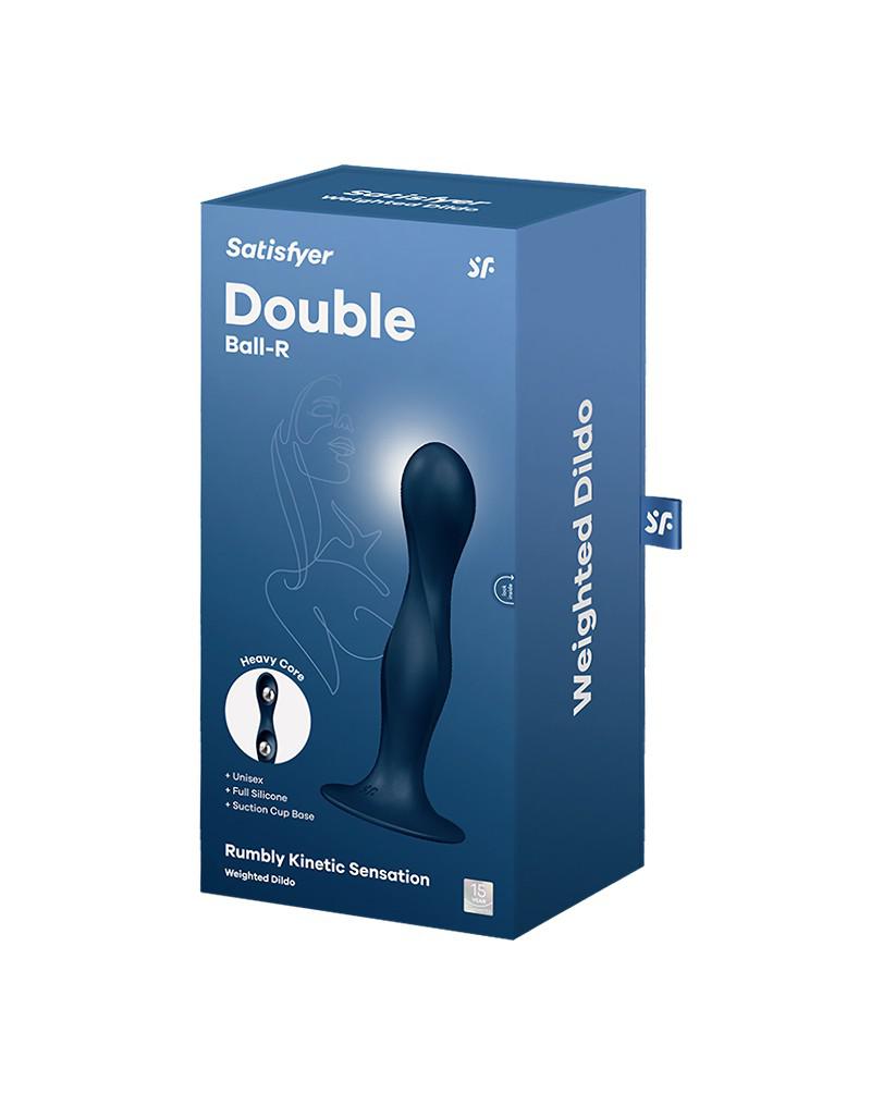 Satisfyer - Double Ball-R - Verzwaarde Dildo met Bewegende Metalen Kogels - Blauw