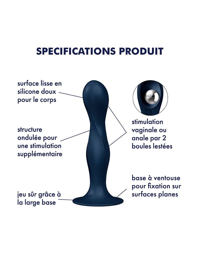 Satisfyer - Double Ball-R - Verzwaarde Dildo met Bewegende Metalen Kogels - Blauw