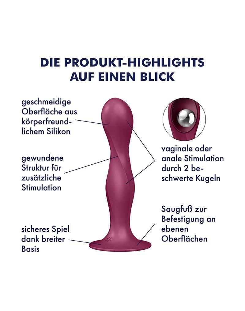 Satisfyer - Double Ball-R - Verzwaarde Dildo met Bewegende Metalen Kogels - Rood