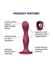 Satisfyer - Double Ball-R - Verzwaarde Dildo met Bewegende Metalen Kogels - Rood