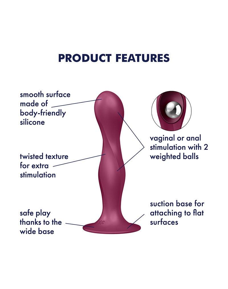Satisfyer - Double Ball-R - Verzwaarde Dildo met Bewegende Metalen Kogels - Rood