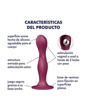 Satisfyer - Double Ball-R - Verzwaarde Dildo met Bewegende Metalen Kogels - Rood