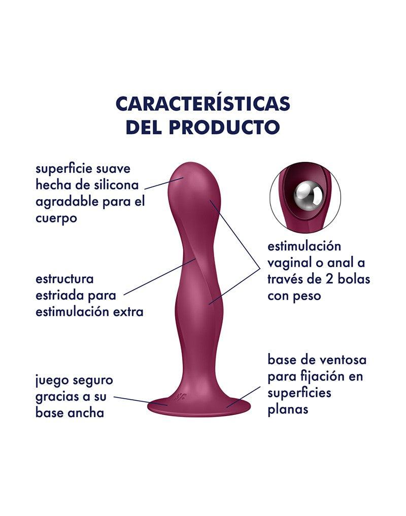 Satisfyer - Double Ball-R - Verzwaarde Dildo met Bewegende Metalen Kogels - Rood