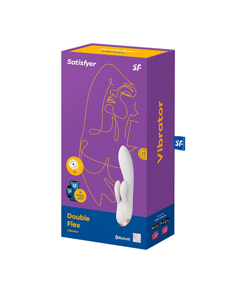Satisfyer - Double Flex - Rabbit Vibrator - Met App Control - Wit