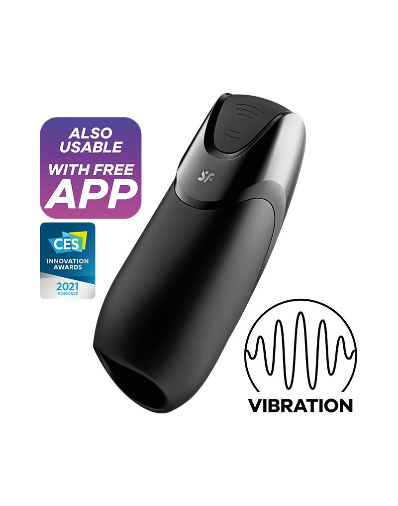 Satisfyer - Men Vibration+ - Met App Control - Masturbator - Zwart