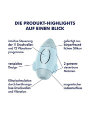 Satisfyer - Mission Control - Luchtdruk Vibrator - Lichtblauw