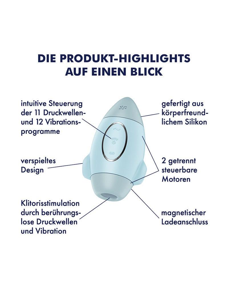 Satisfyer - Mission Control - Luchtdruk Vibrator - Lichtblauw