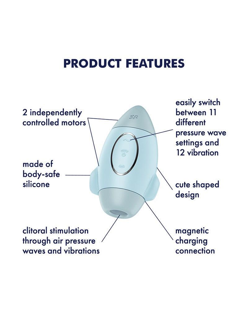 Satisfyer - Mission Control - Luchtdruk Vibrator - Lichtblauw