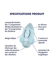 Satisfyer - Mission Control - Luchtdruk Vibrator - Lichtblauw