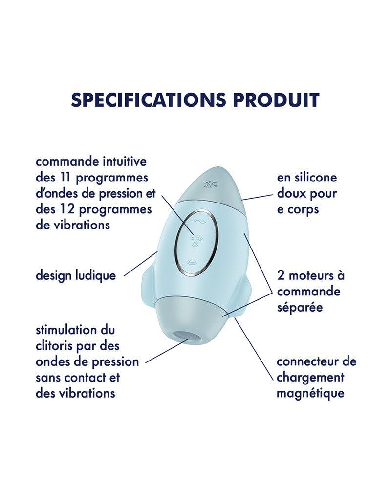 Satisfyer - Mission Control - Luchtdruk Vibrator - Lichtblauw