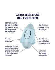 Satisfyer - Mission Control - Luchtdruk Vibrator - Lichtblauw