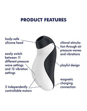 Satisfyer - Orca Luchtdruk Vibrator - Zwart/Wit