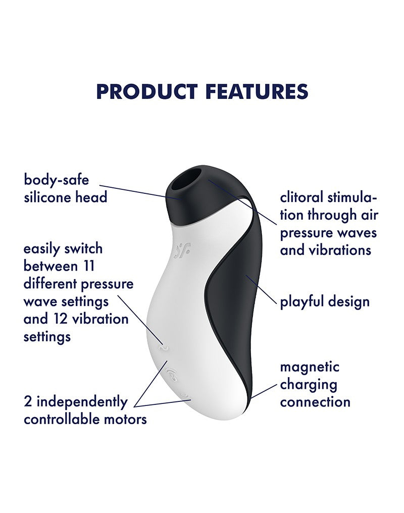 Satisfyer - Orca Luchtdruk Vibrator - Zwart/Wit