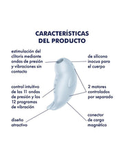 Satisfyer - Seal You Soon - Luchtdruk Vibrator met Vibratie - Lichtblauw