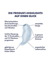 Satisfyer - Seal You Soon - Luchtdruk Vibrator met Vibratie - Lichtblauw
