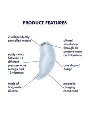 Satisfyer - Seal You Soon - Luchtdruk Vibrator met Vibratie - Lichtblauw