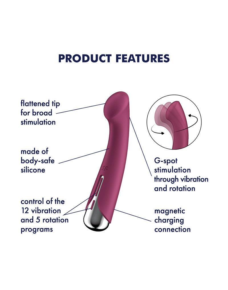 Satisfyer - Spinning G-Spot 1 - Vibrerende en Roterende G-Spot Vibrator - Rood