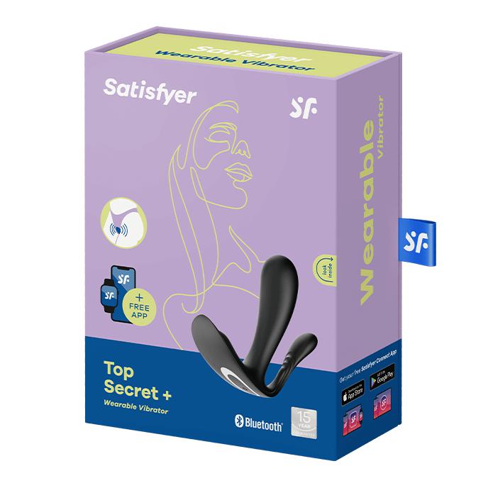Satisfyer - Top Secret Plus - Draagbare Vibrator Met Anaal Stimulator - Zwart