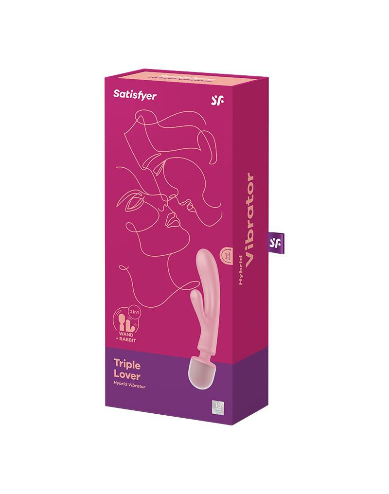 Satisfyer - Triple Lover - 2-in-1 Wand en Rabbit Vibrator - Roze