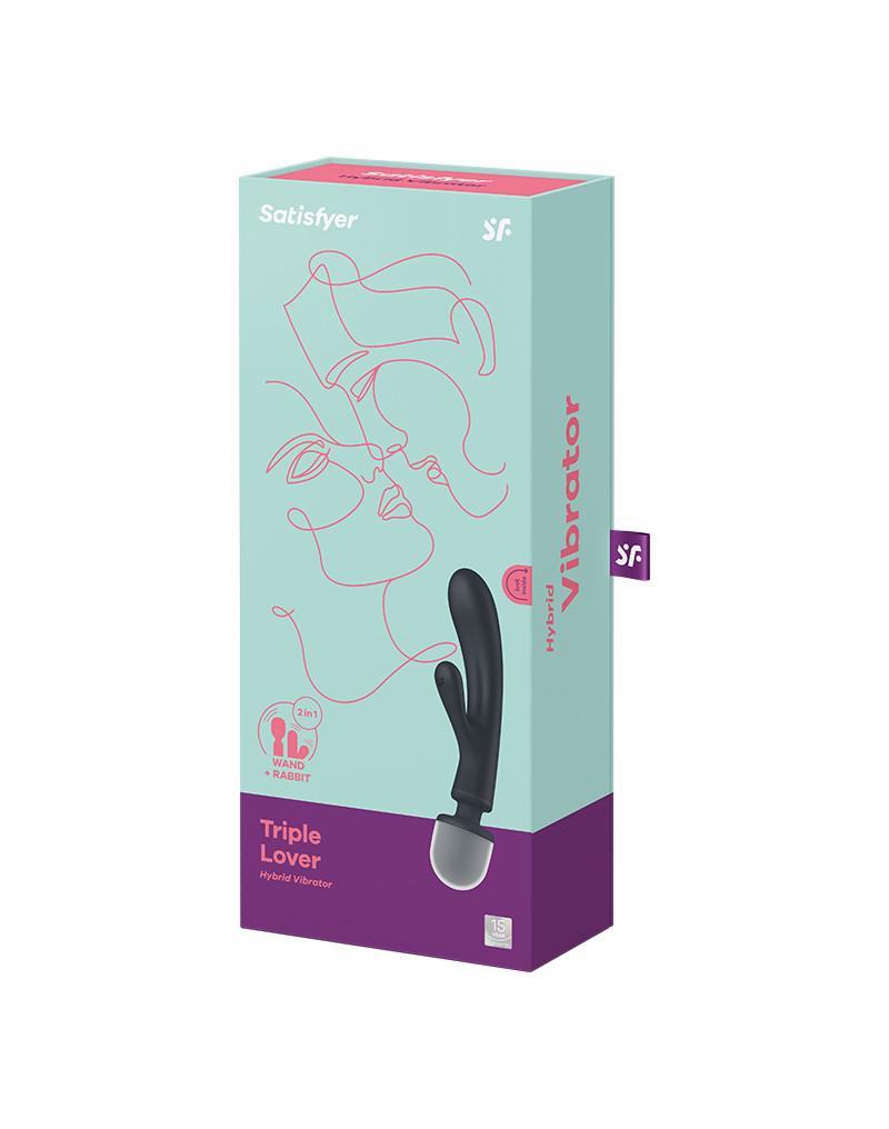 Satisfyer - Triple Lover - 2-in-1 Wand en Rabbit Vibrator - Zwart