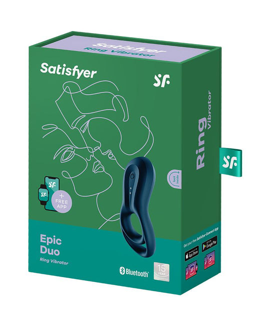 Satisfyer - Vibrerende Cockring Met Partner Stimulator - Koppel Vibrator Epic Duo - Blauw