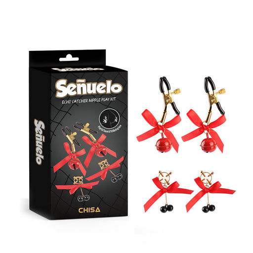 Señuelo - Echo Catcher - Tepelklemmen Speel Setje - Met Strikjes en Belletjes