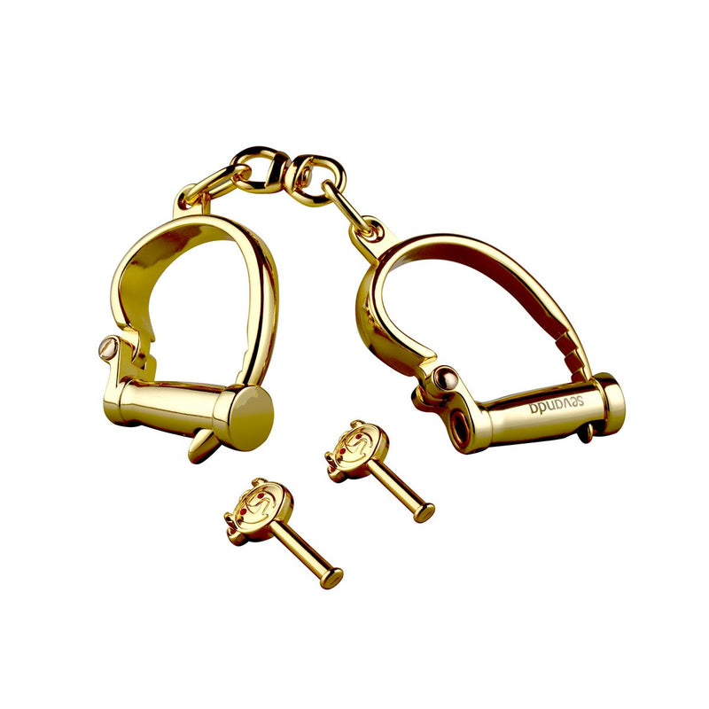 Sevanda - Handboeien - Goudkleurige Metalen Love Slave Handboeien