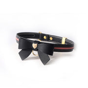 Sevanda - Love Heart Butterfly - Vegan Lederen Collar met Leiband - Zwart/ Roze