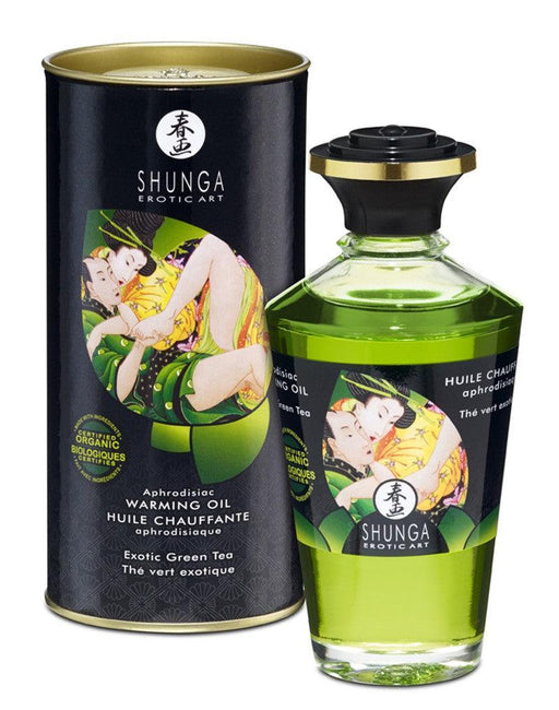Shunga - Aphrodisiac - Verwarmende Olie Voor Erogene Zones - Om te Kussen/Likken - Exotic Green Tea