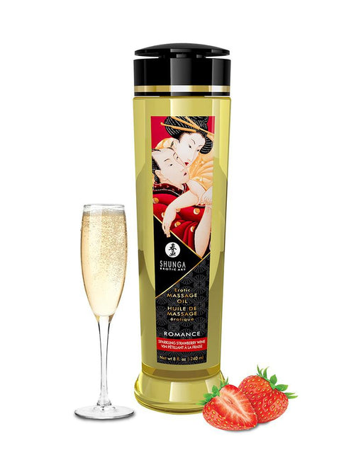 Shunga - Massageolie - Romance Sparkling Strawberry - 240 ml